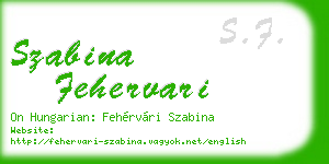 szabina fehervari business card